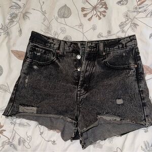 Wild Fable Light Black denim high-rise jean shorts. Distressed. Size 4